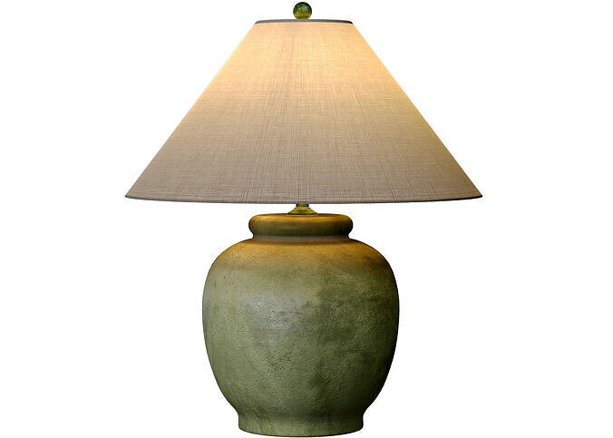 Rustic Scandinavian Concrete Provence Nightstand Table Lamp 3D model