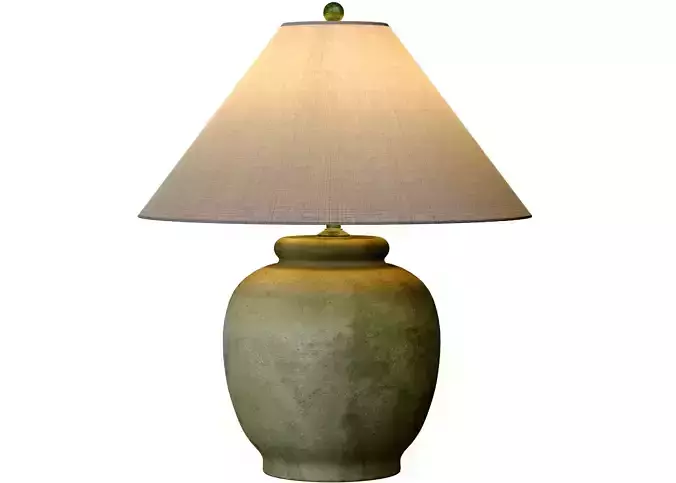 Rustic Scandinavian Concrete Provence Nightstand Table Lamp 3D model