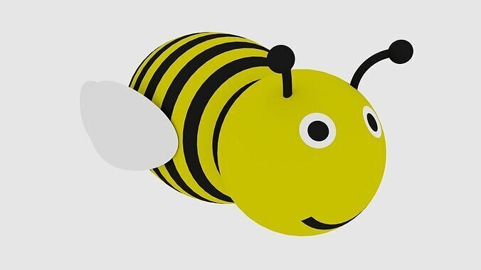Cartoon Bee 3D Model Low-poly 3D model