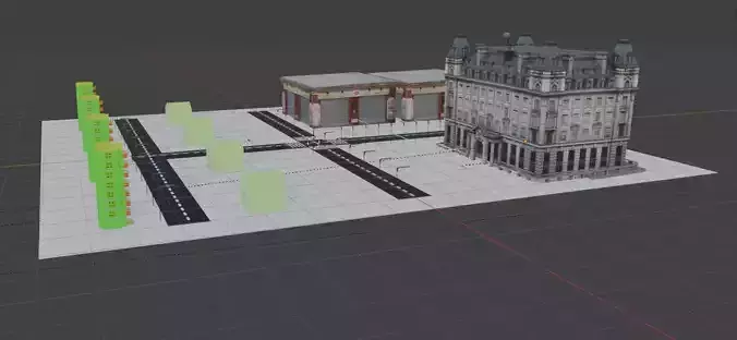 Urban City Block 3D Layout   Blender Scene