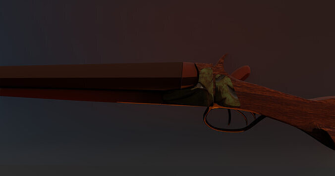 Fusil western Low-poly 3D model