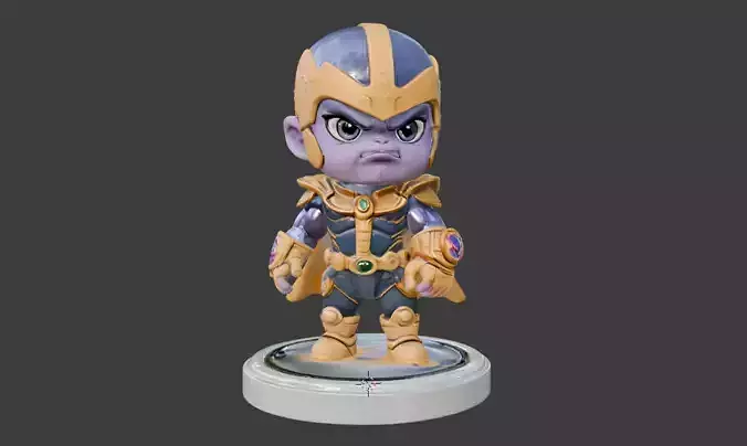 Chibi Thanos 3D Model cute Stylized Supervillain Figurine STL 