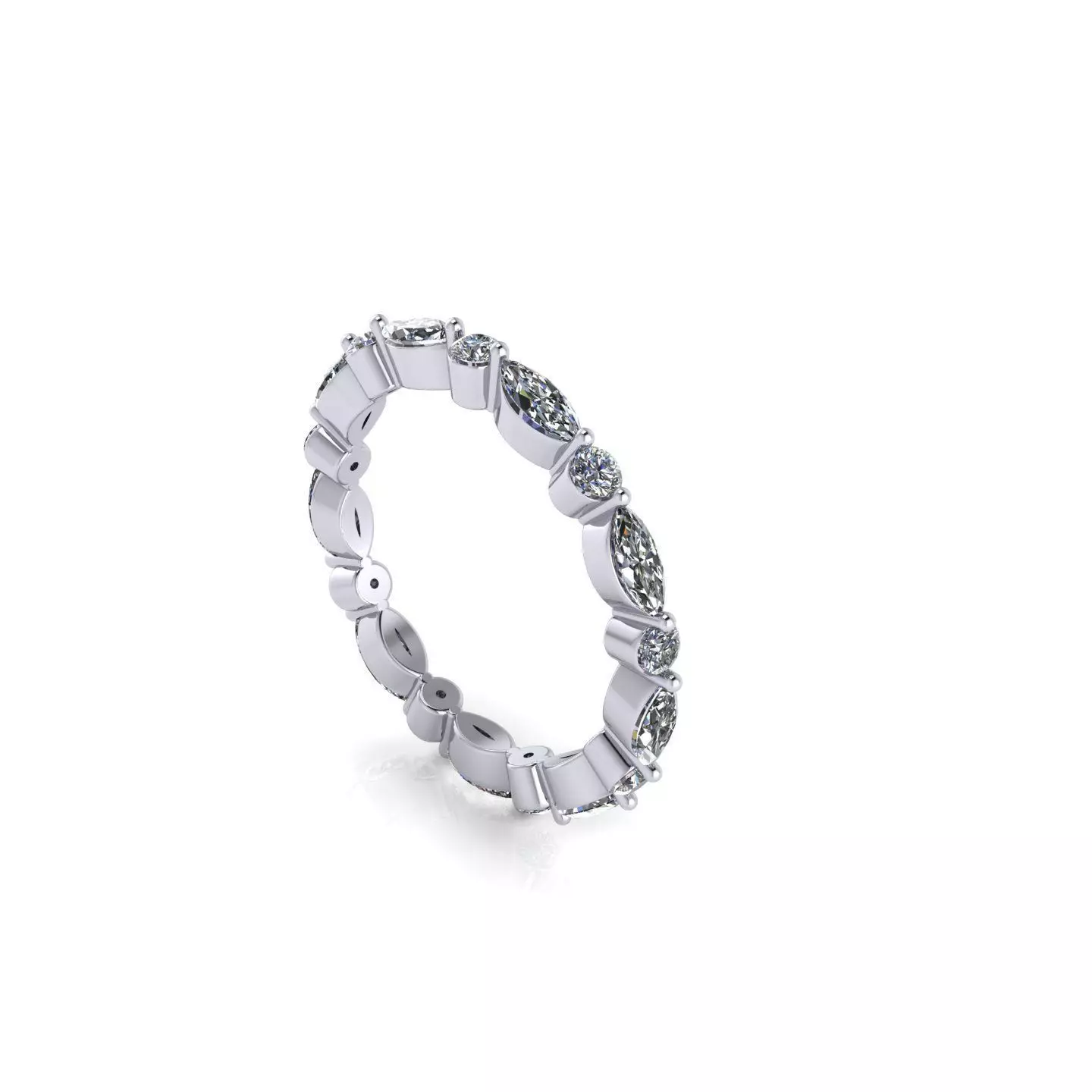 Marquee Diamond Wedding Ring 3D print model