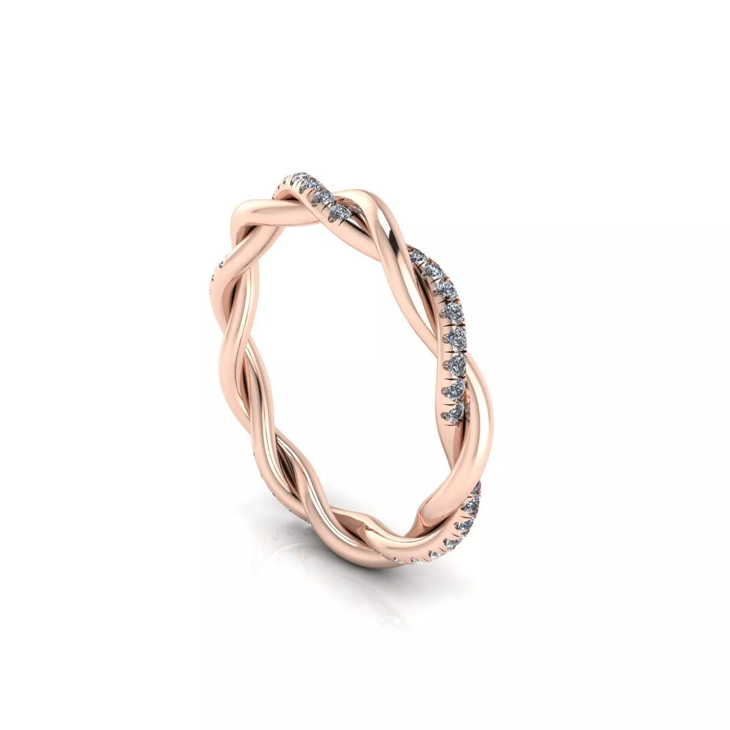 Twist Band Diamond Ring V2 3D print model