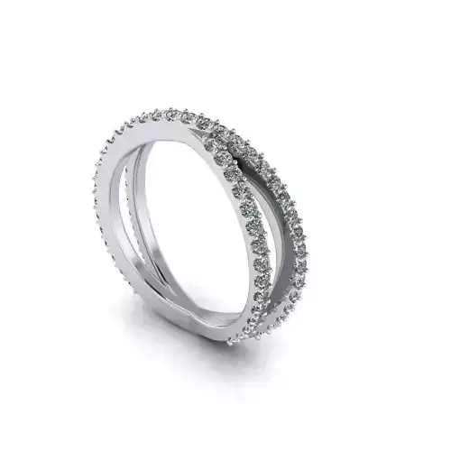 Two Row Woman Wedding Ring 