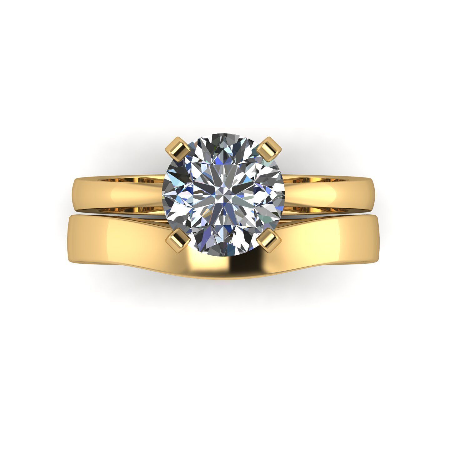 Solitaire Diamond Wedding Ring  3D print model_4