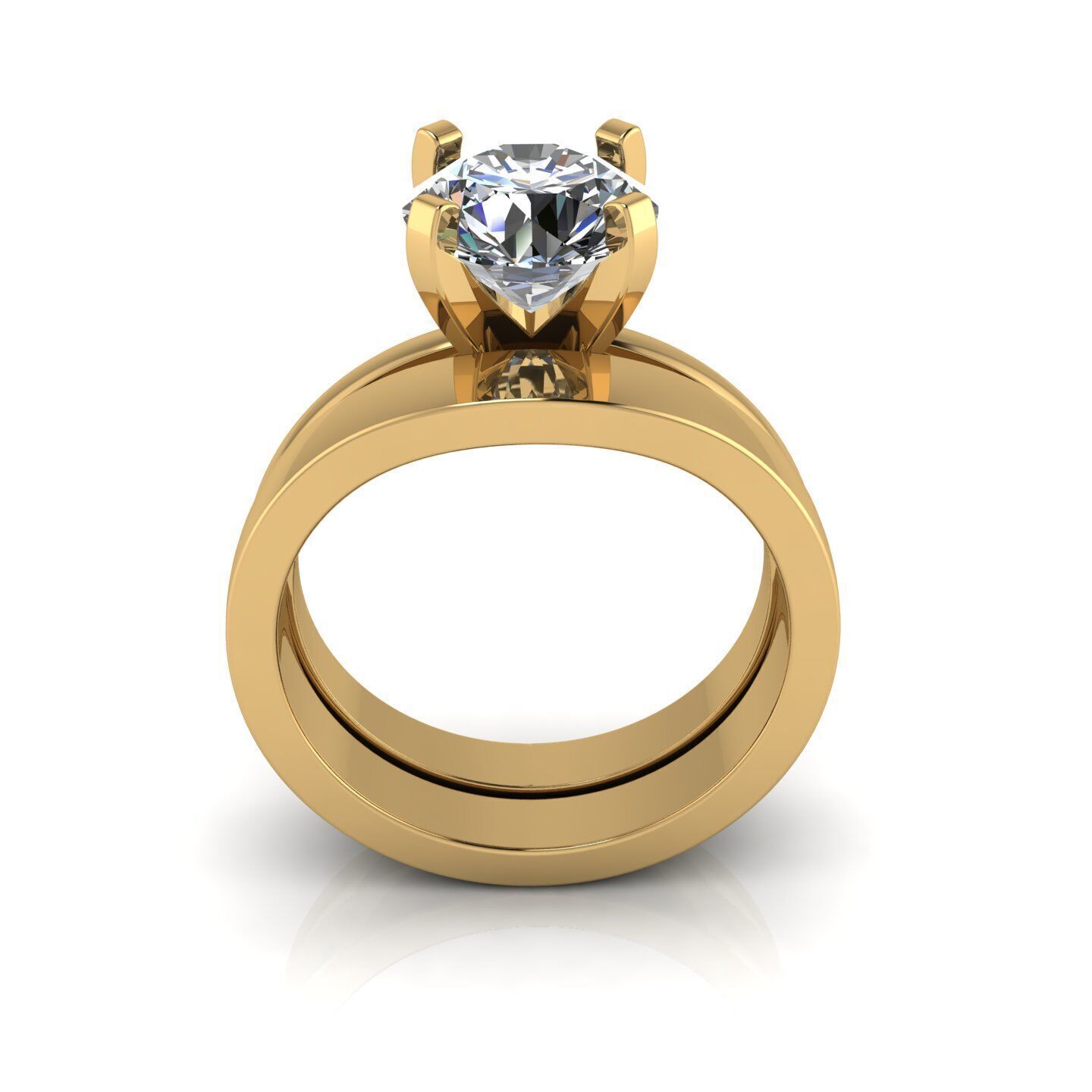 Solitaire Diamond Wedding Ring  3D print model_3