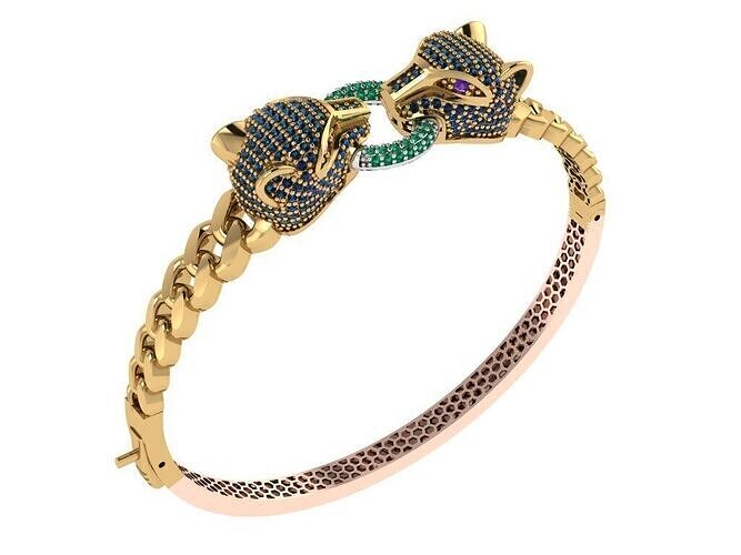 chain panther bracelet 3D print model