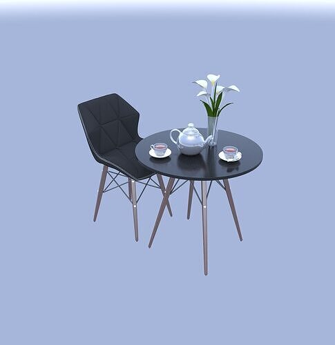 Coffee table chair 3D model