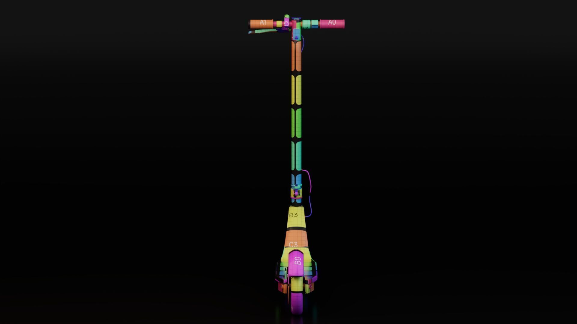 Electric Kick Scooter Low-poly 3D model_15