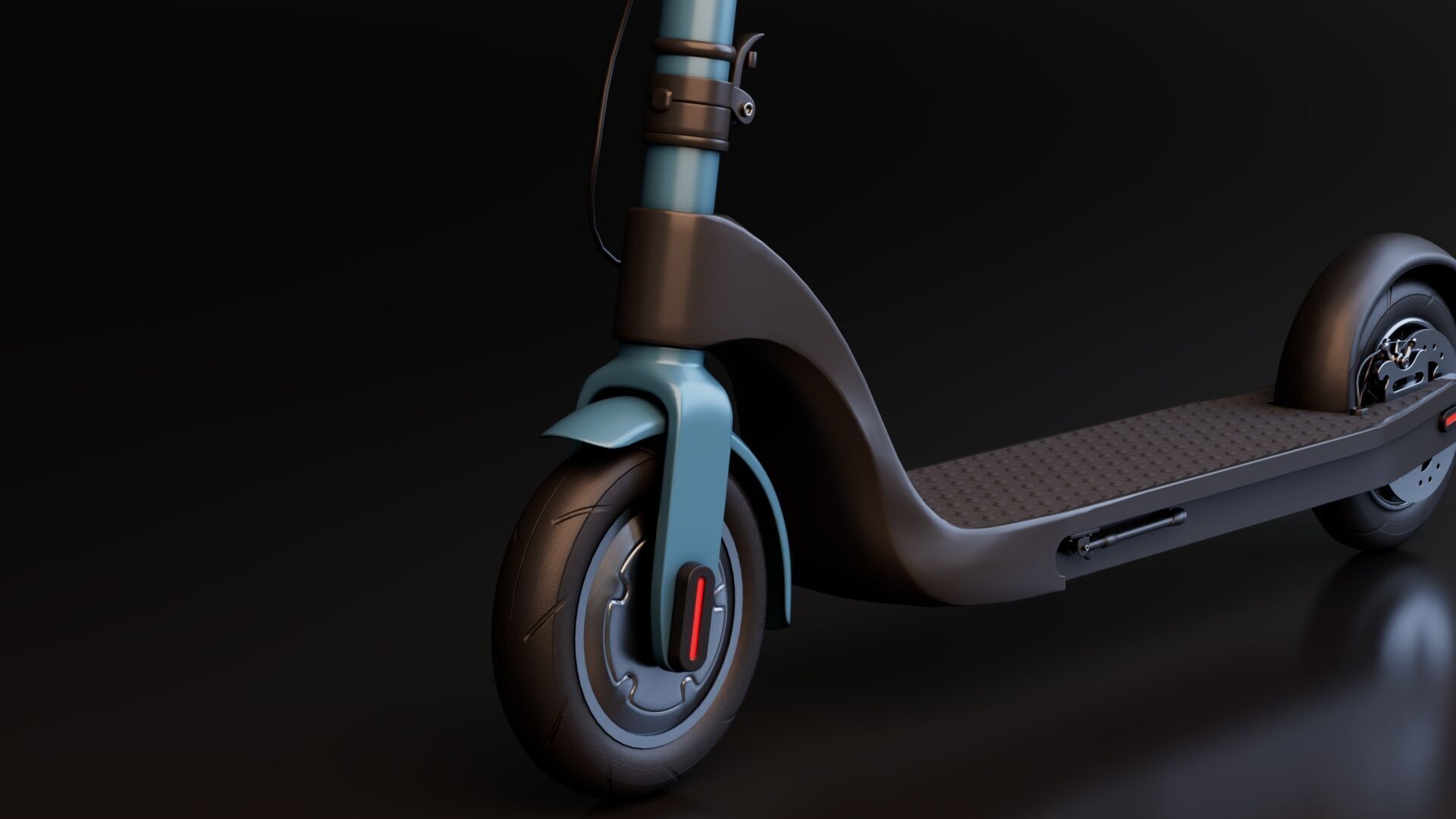 Electric Kick Scooter Low-poly 3D model_7