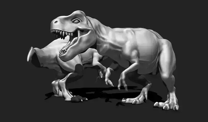 Dinosaur T-Rex STL - Realistic Tyrannosaurus Rex
