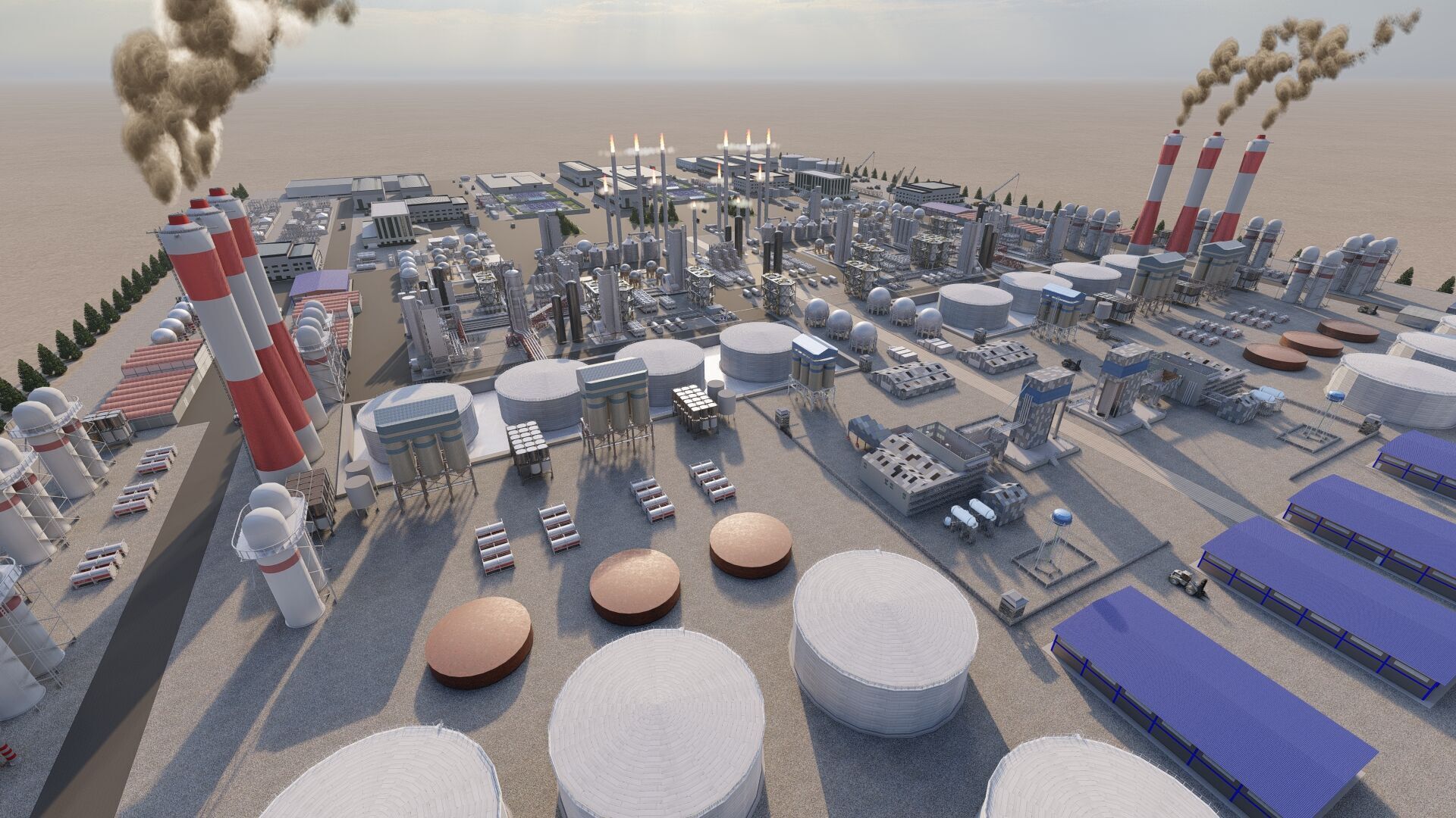 Petrochemical-Complex and Oil Gas Rig-Refinery power plant 3D model_23