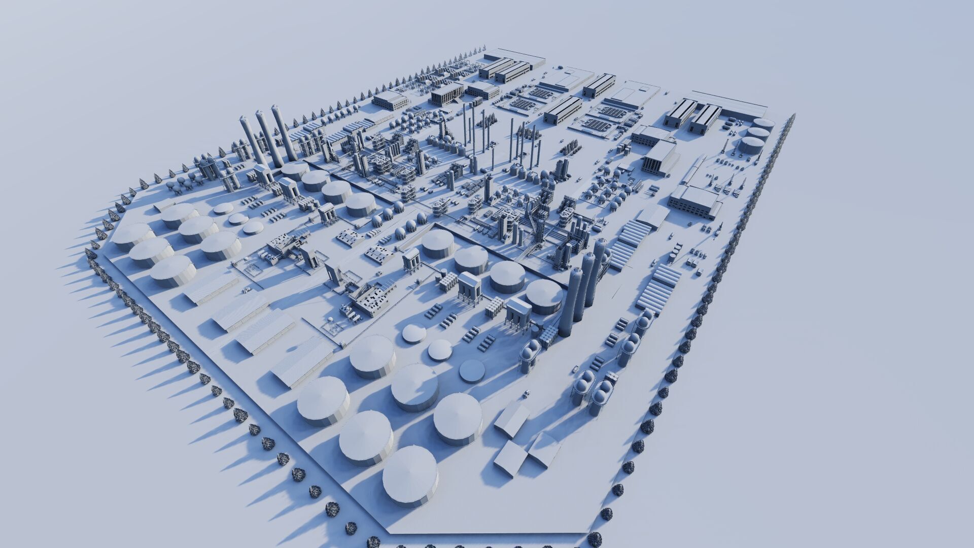 Petrochemical-Complex and Oil Gas Rig-Refinery power plant 3D model_8
