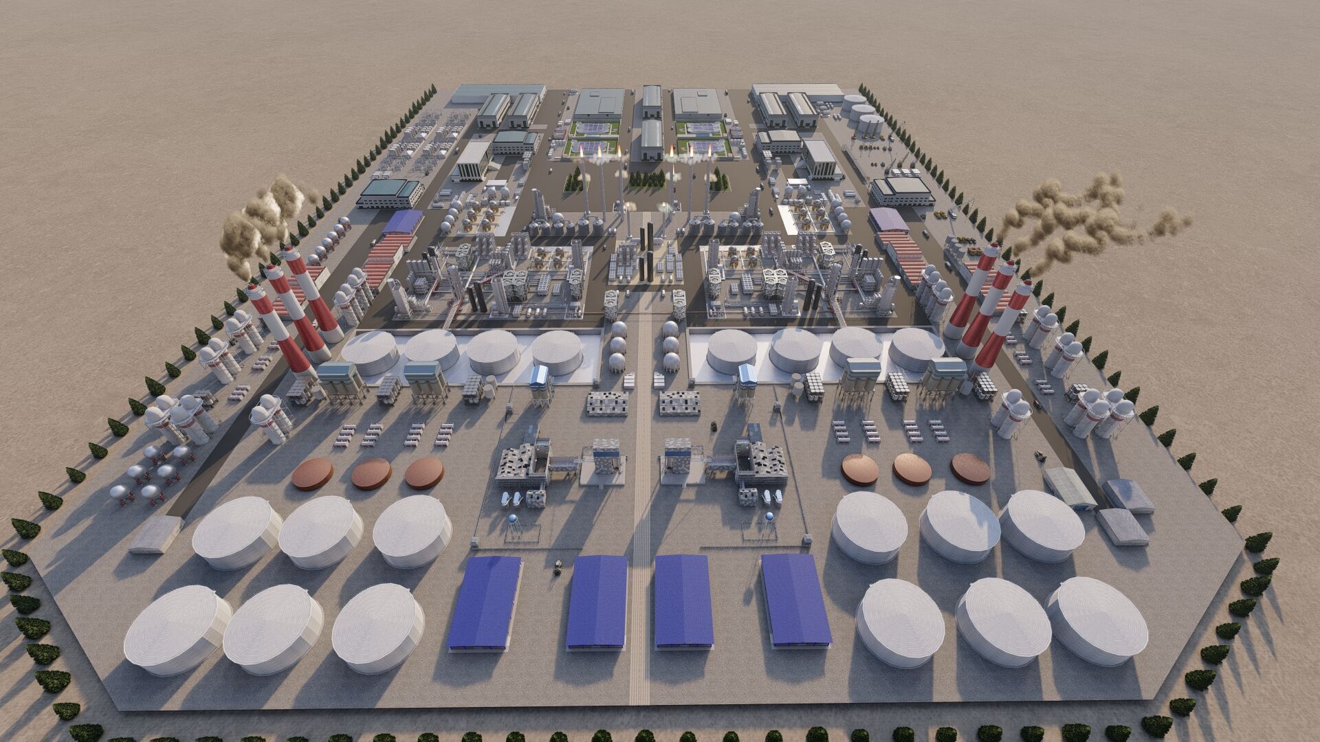 Petrochemical-Complex and Oil Gas Rig-Refinery power plant 3D model_5