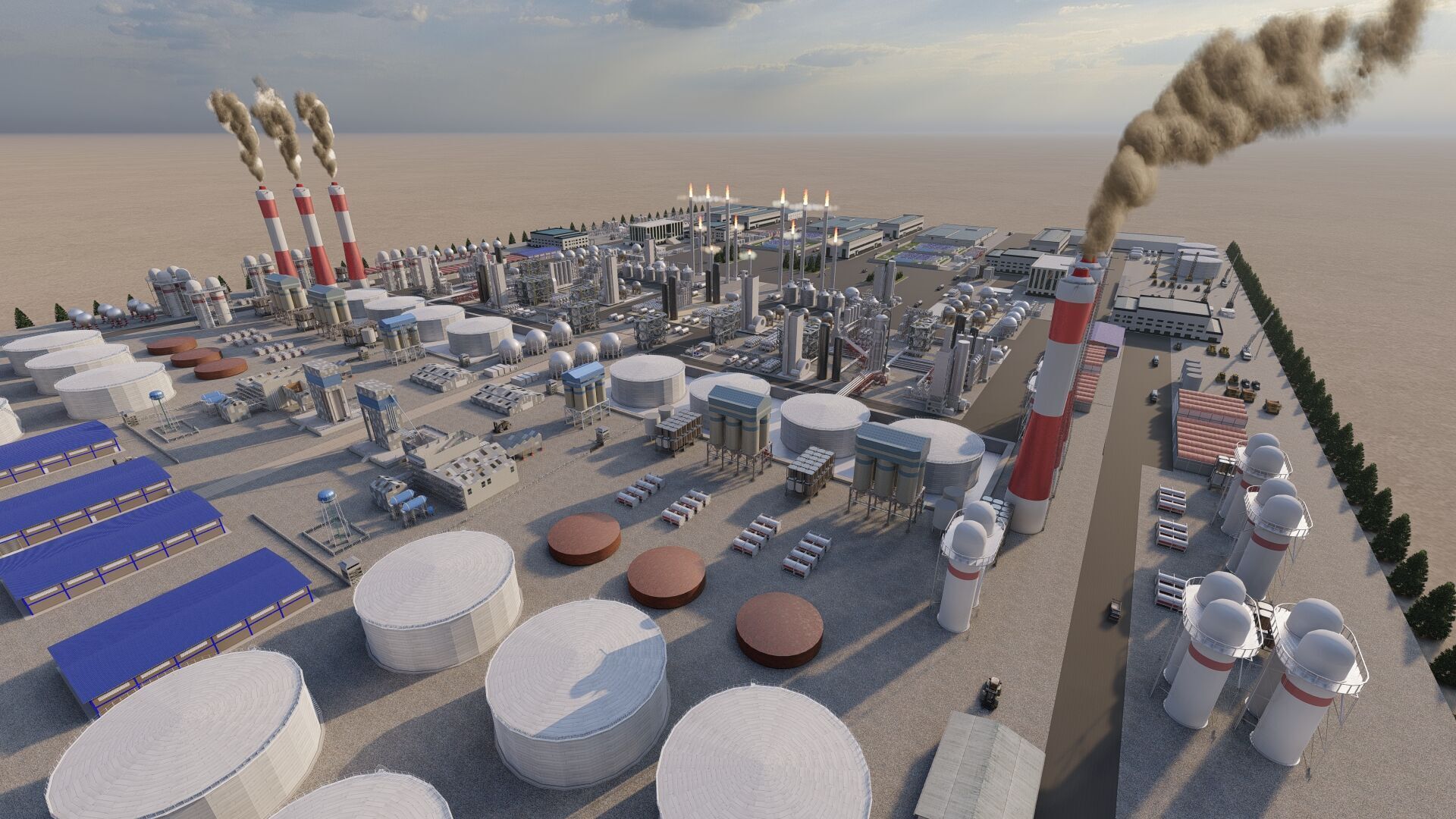 Petrochemical-Complex and Oil Gas Rig-Refinery power plant 3D model_22
