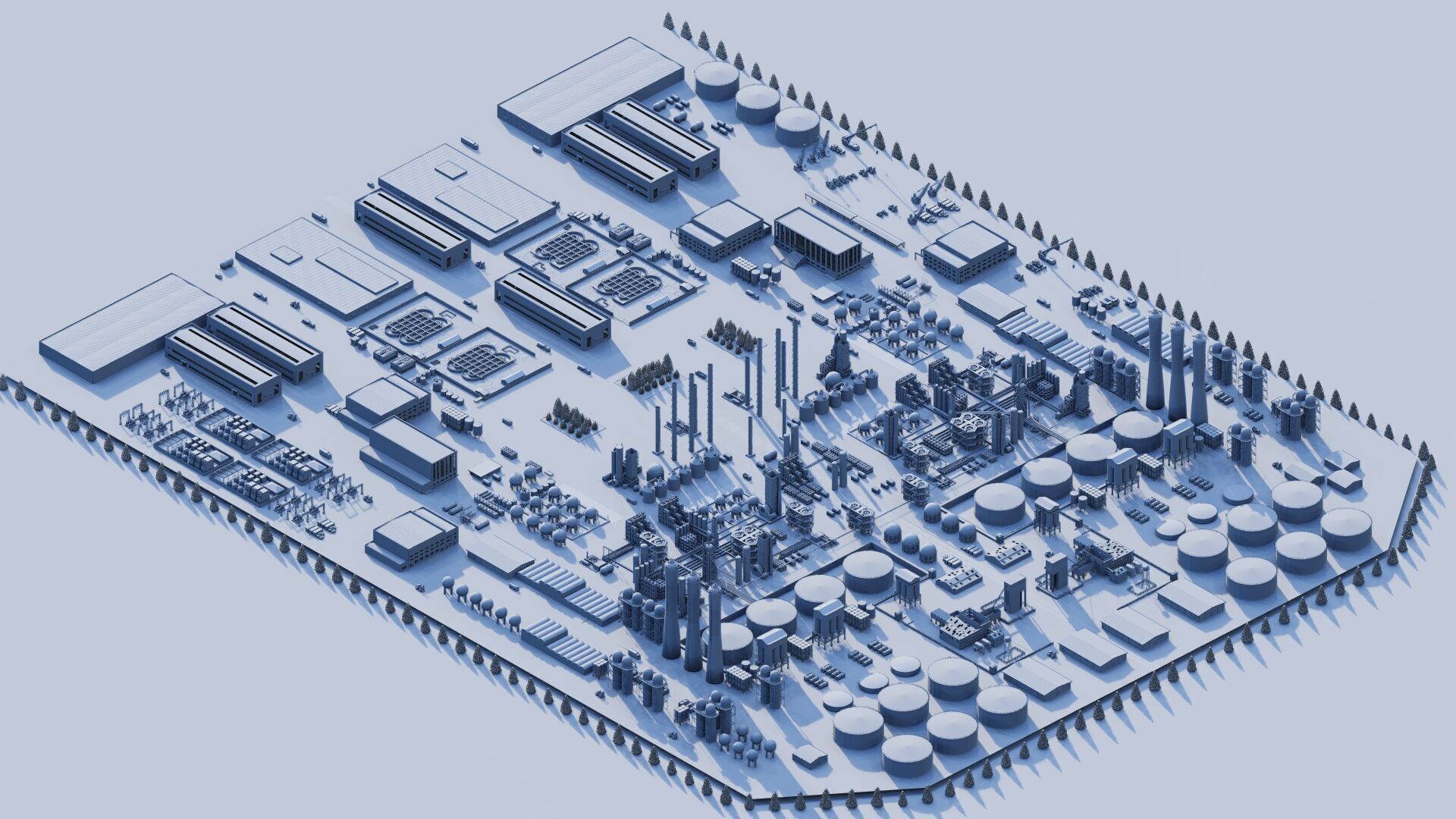 Petrochemical-Complex and Oil Gas Rig-Refinery power plant 3D model_21