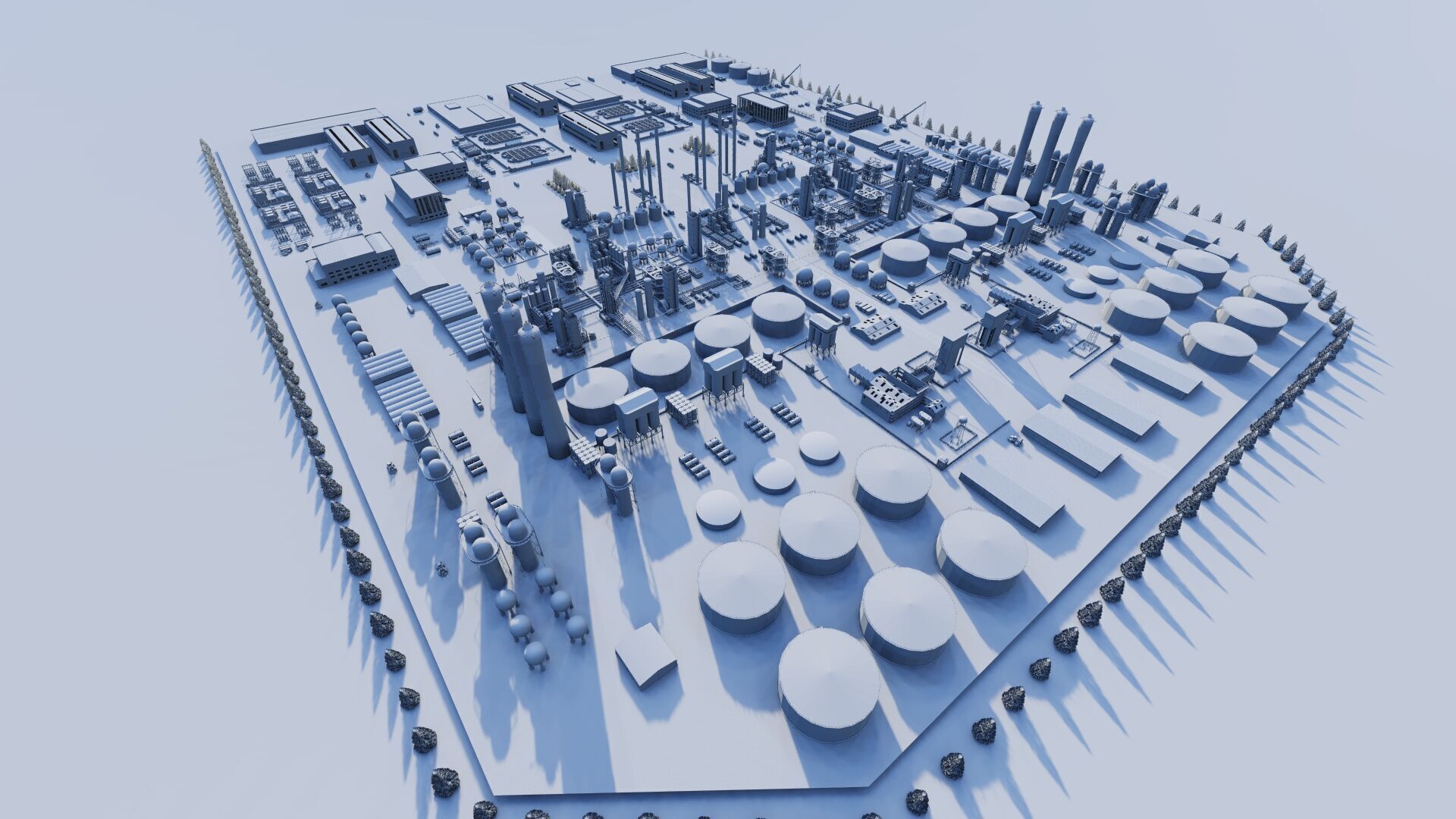 Petrochemical-Complex and Oil Gas Rig-Refinery power plant 3D model_11