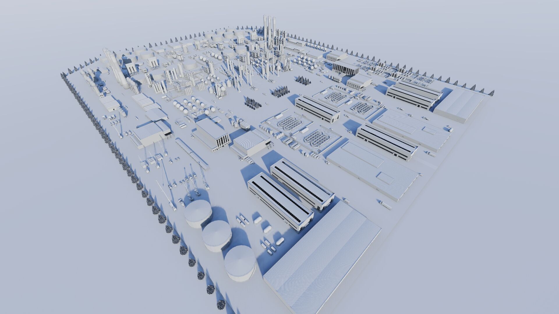 Petrochemical-Complex and Oil Gas Rig-Refinery power plant 3D model_17