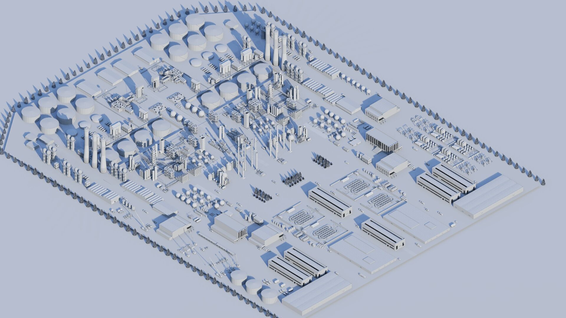 Petrochemical-Complex and Oil Gas Rig-Refinery power plant 3D model_19