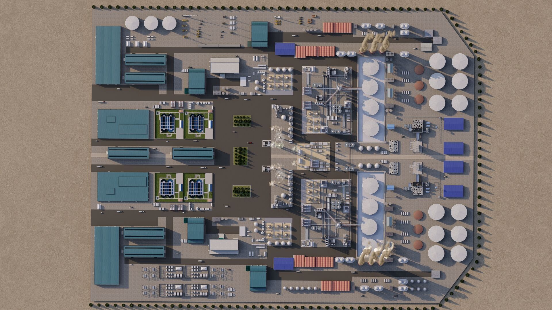 Petrochemical-Complex and Oil Gas Rig-Refinery power plant 3D model_3