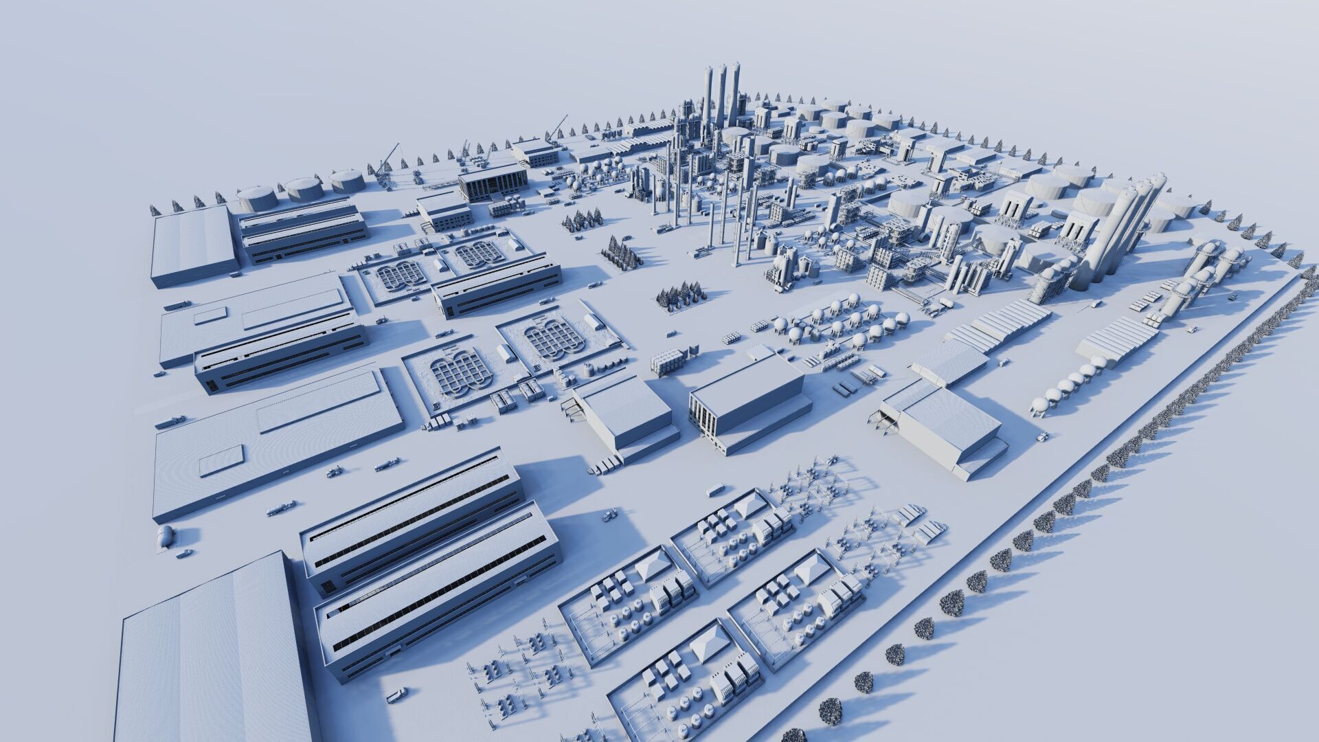 Petrochemical-Complex and Oil Gas Rig-Refinery power plant 3D model_13