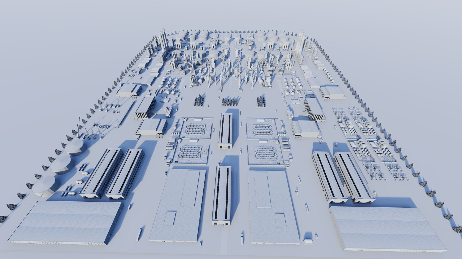 Petrochemical-Complex and Oil Gas Rig-Refinery power plant 3D model_15