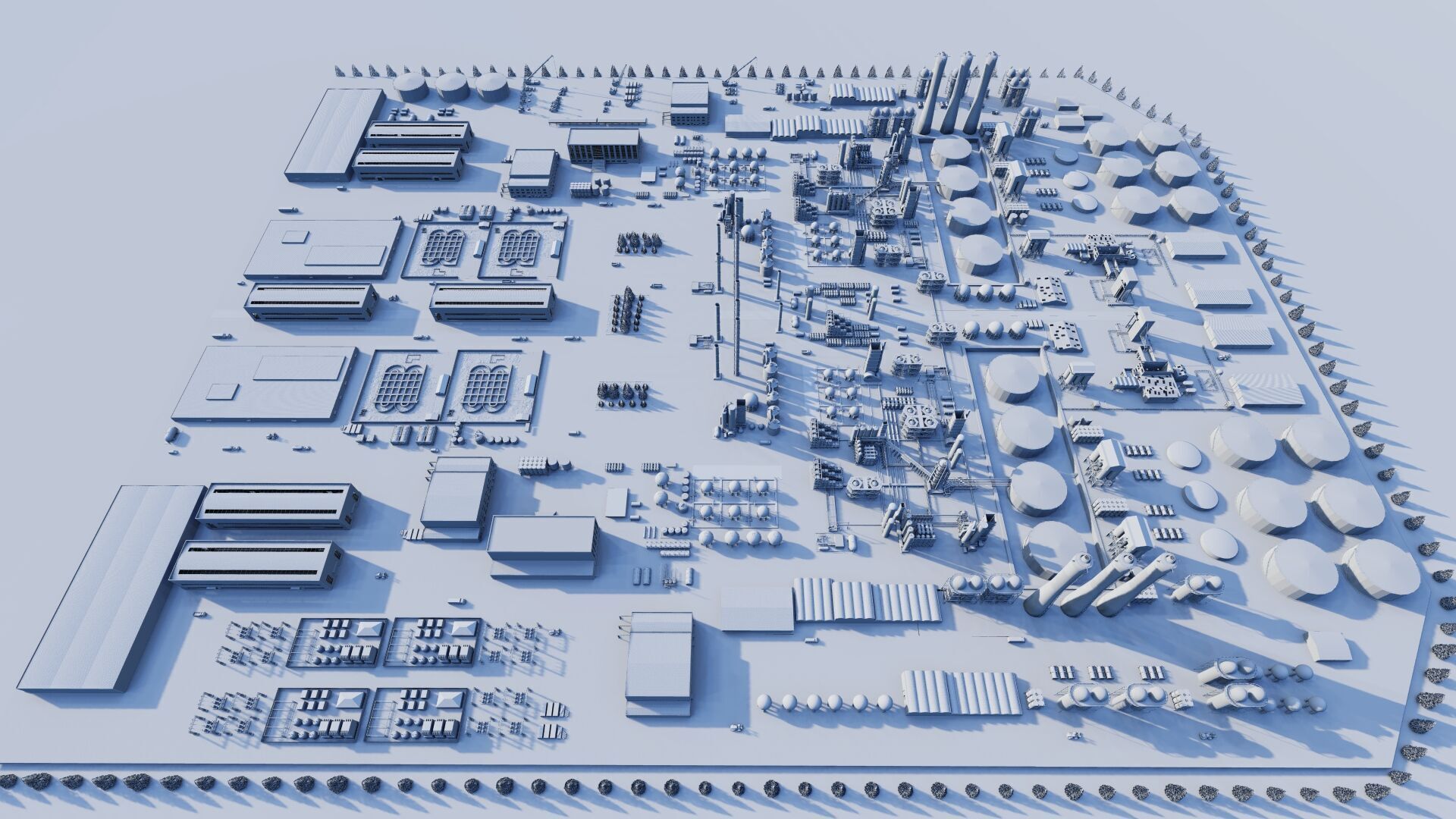 Petrochemical-Complex and Oil Gas Rig-Refinery power plant 3D model_9