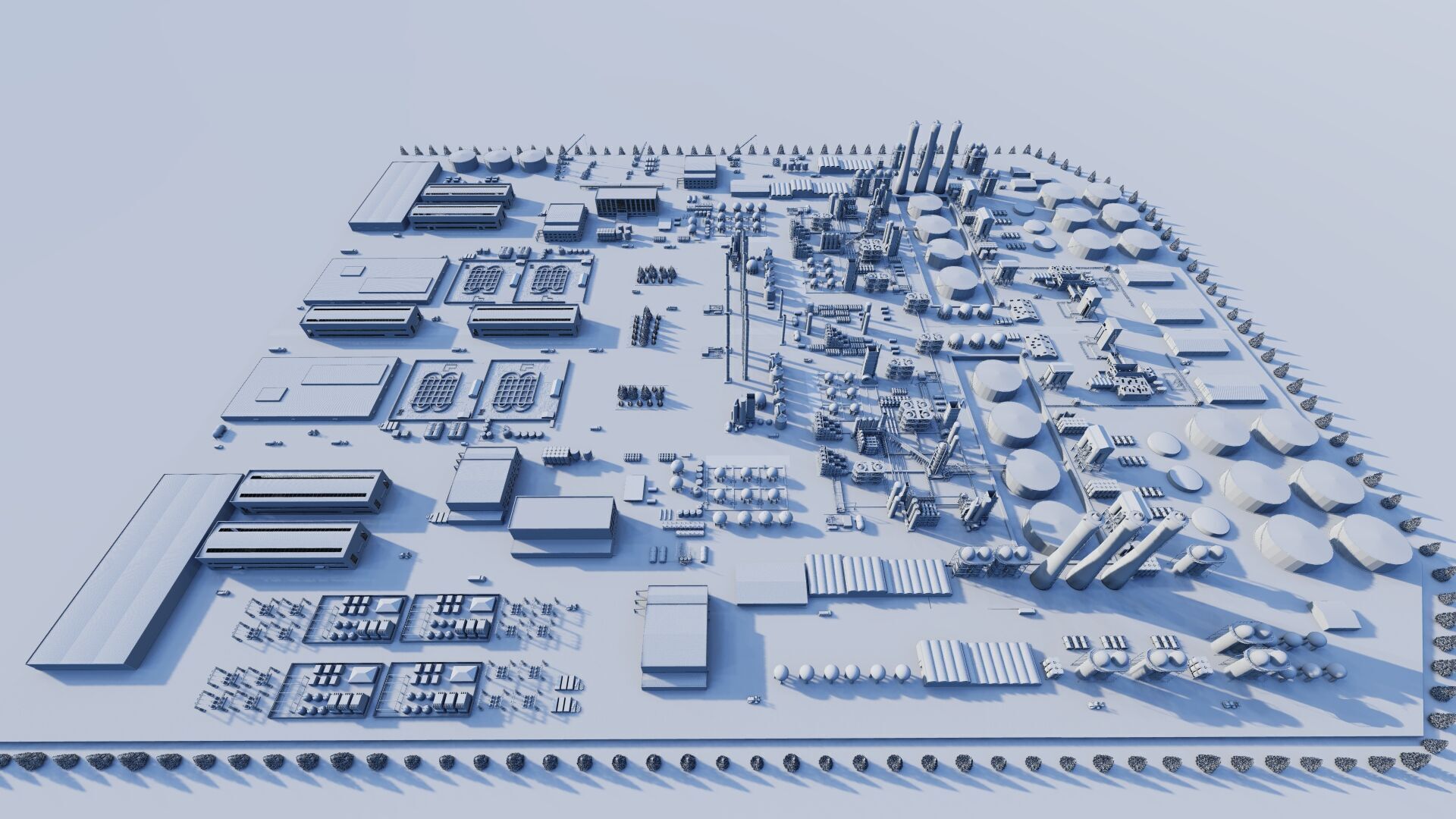 Petrochemical-Complex and Oil Gas Rig-Refinery power plant 3D model_12