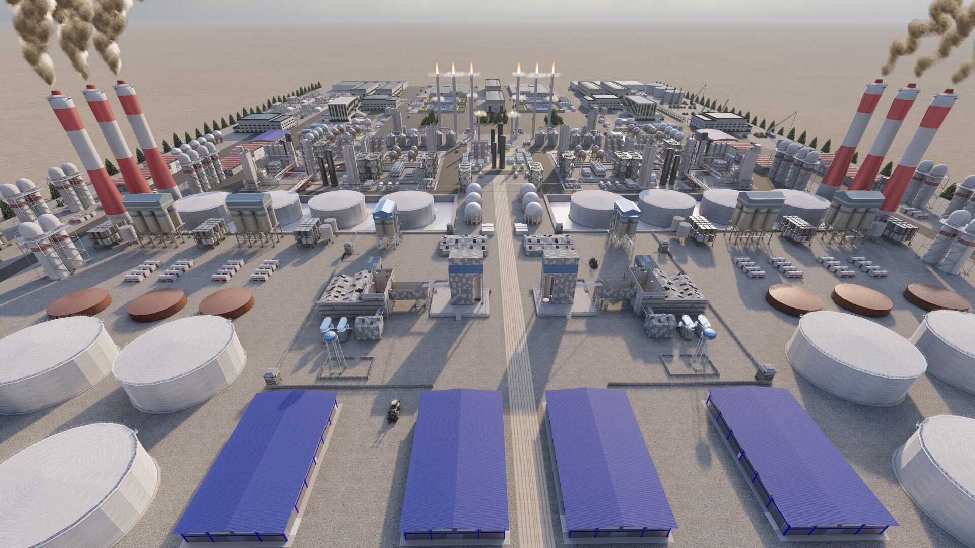 Petrochemical-Complex and Oil Gas Rig-Refinery power plant 3D model_4