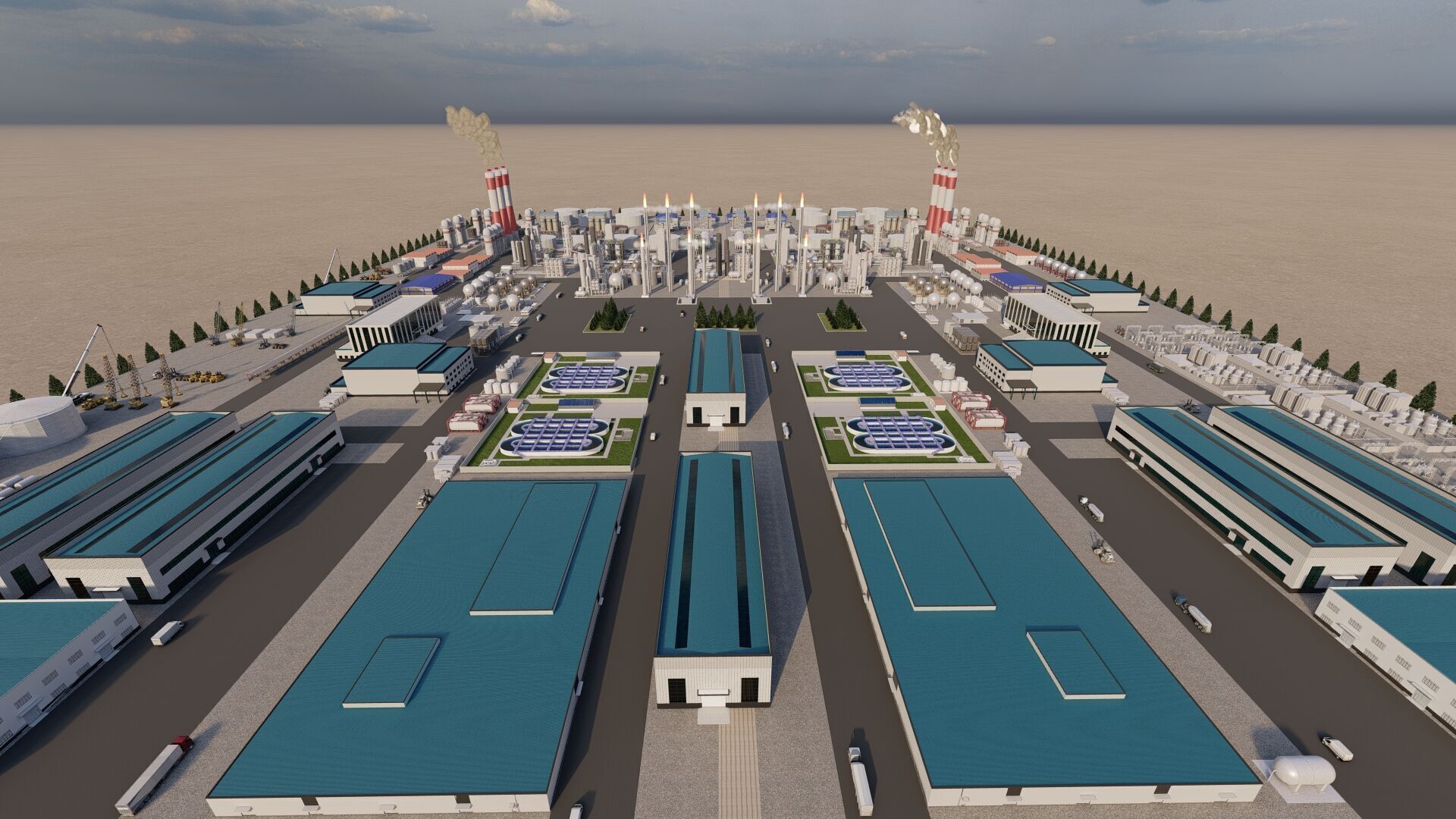 Petrochemical-Complex and Oil Gas Rig-Refinery power plant 3D model_26