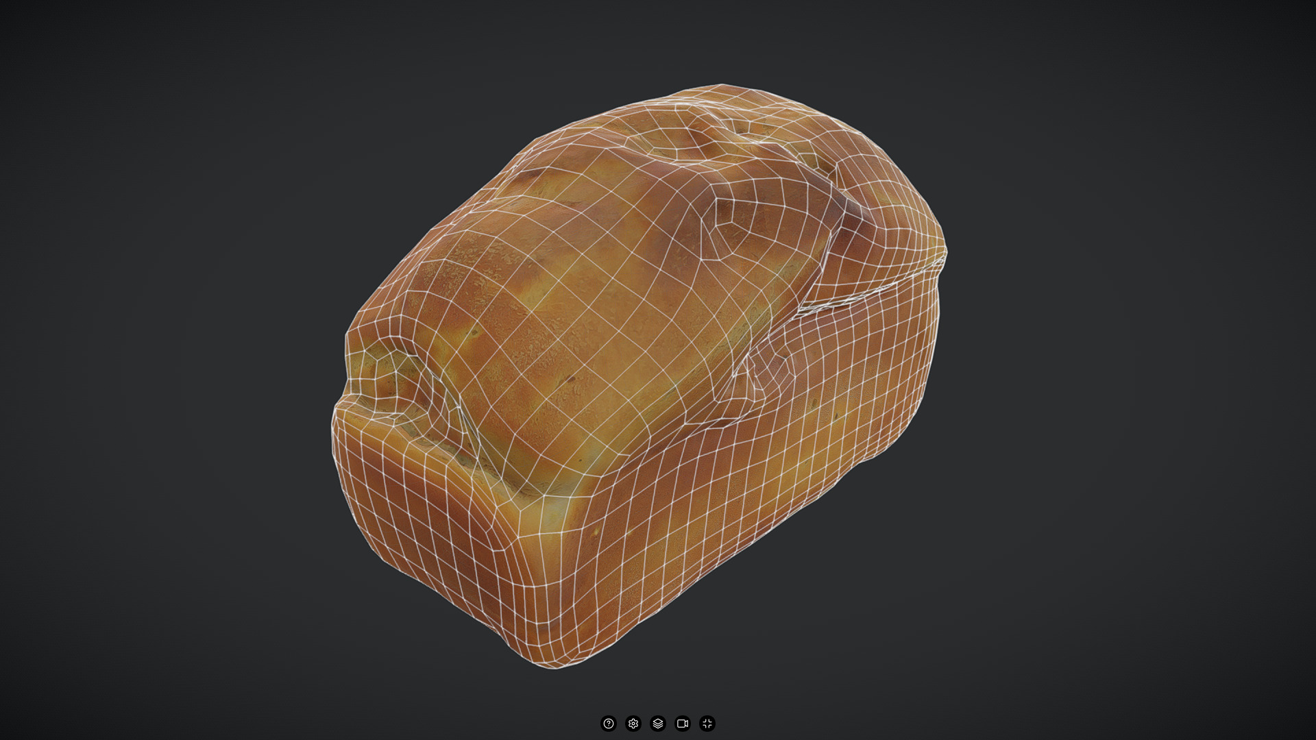 Bread Low-poly 3D model_2