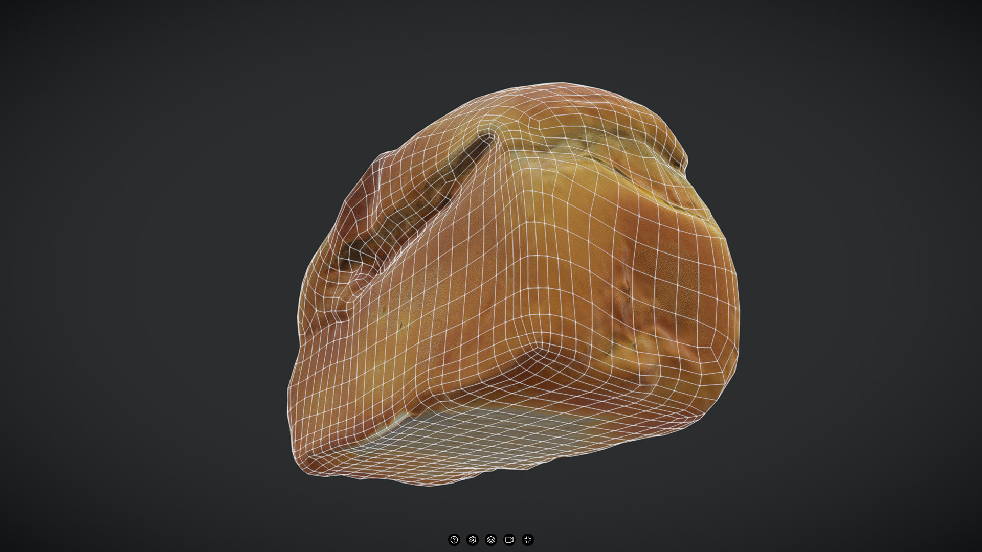 Bread Low-poly 3D model_4