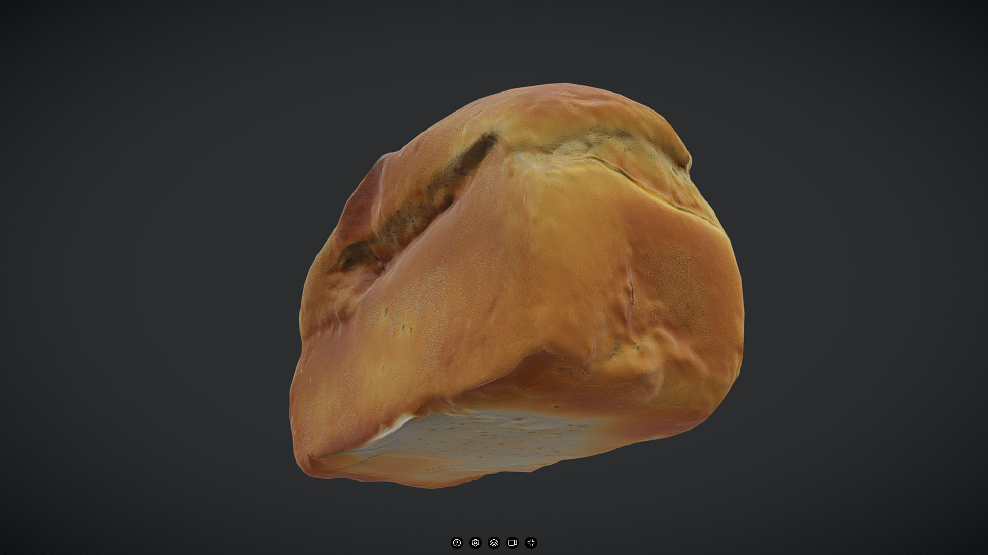 Bread Low-poly 3D model_3