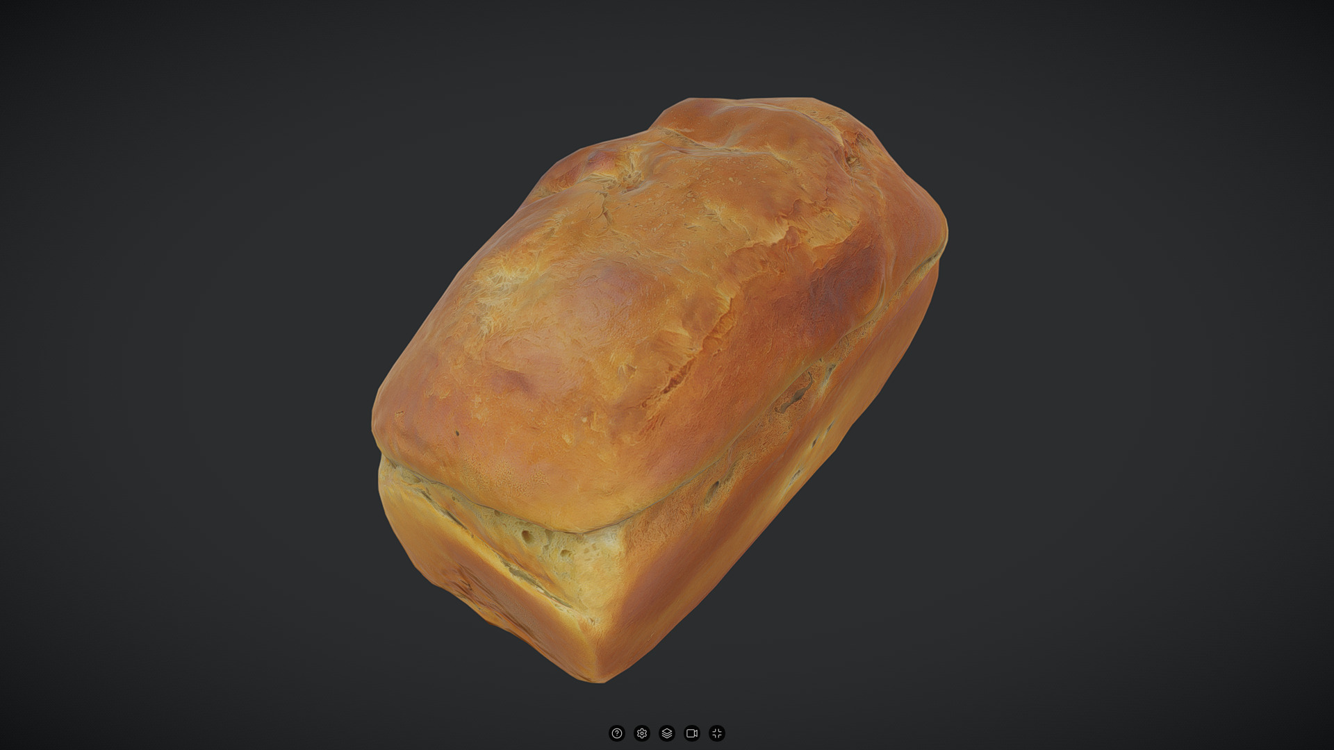 Bread Low-poly 3D model_5