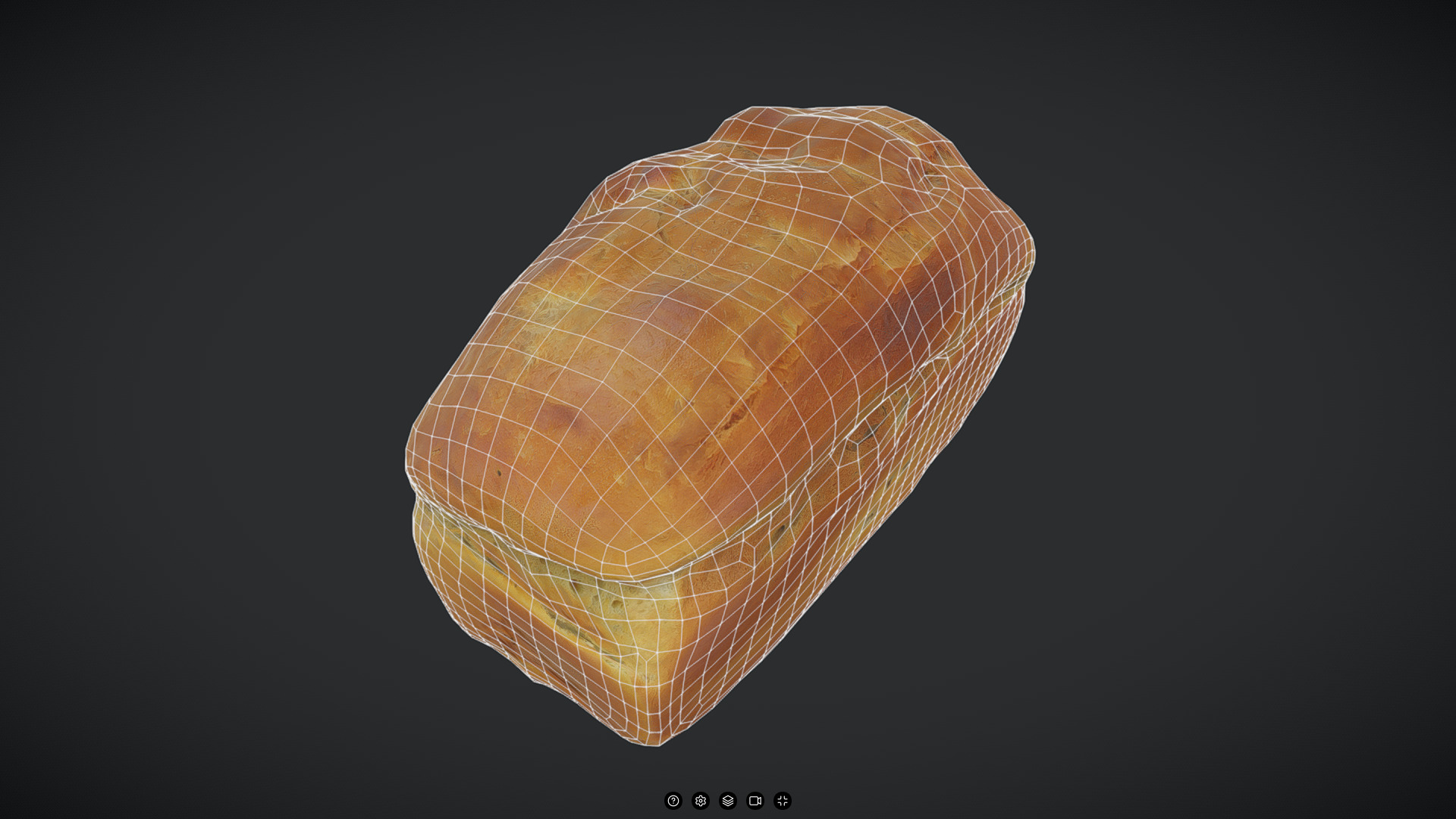 Bread Low-poly 3D model_6