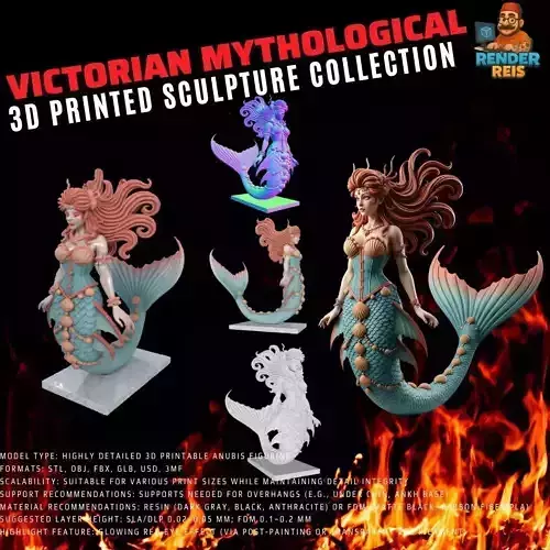 Mermaid Amidst Waves  3D model