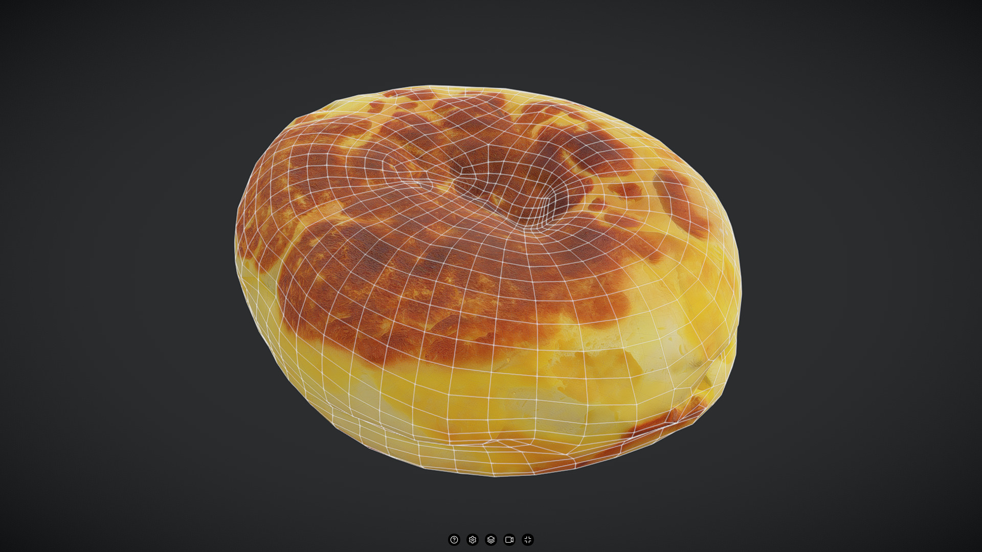 Cheese Flatbread Low-poly 3D model_2