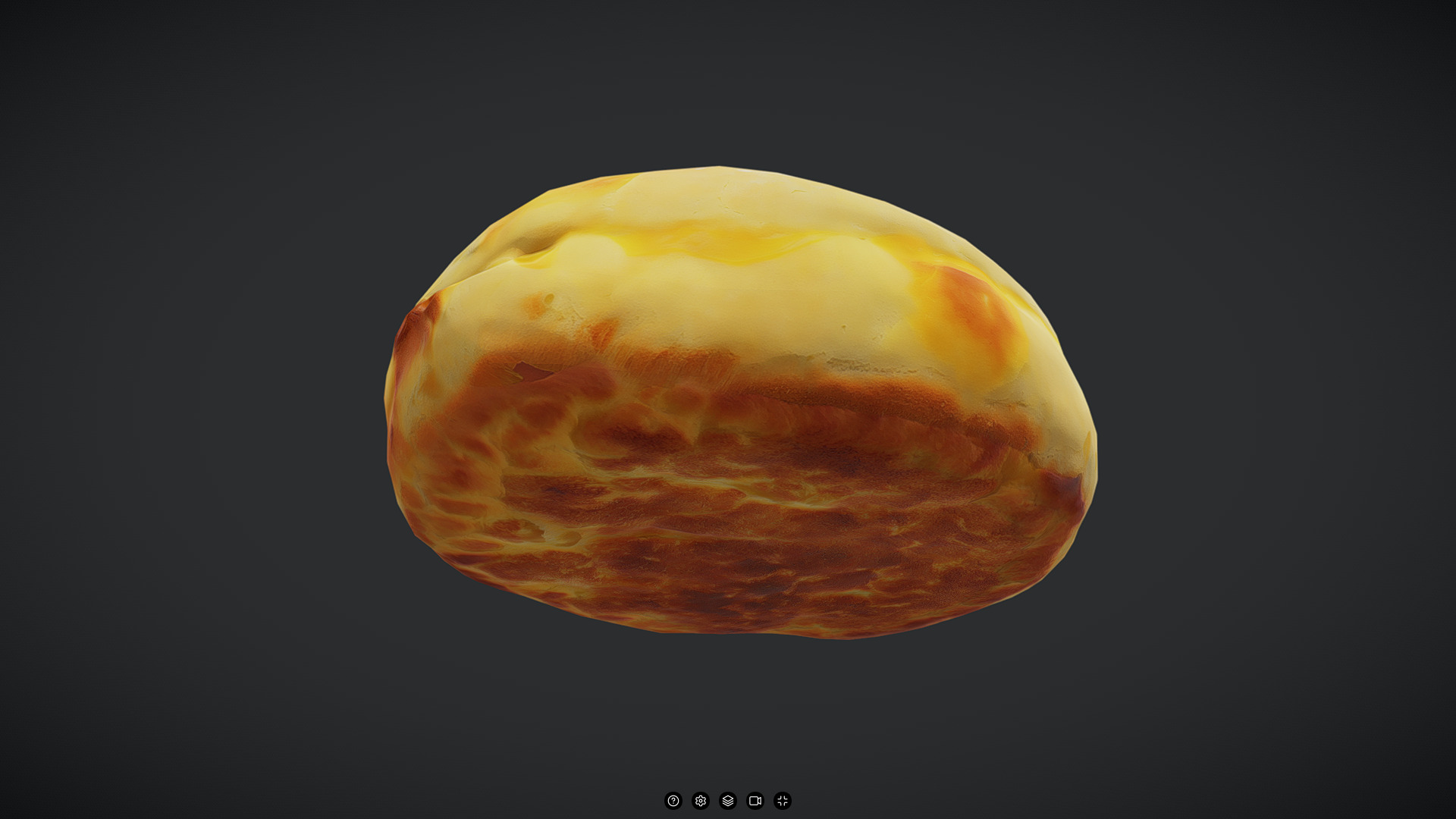 Cheese Flatbread Low-poly 3D model_3