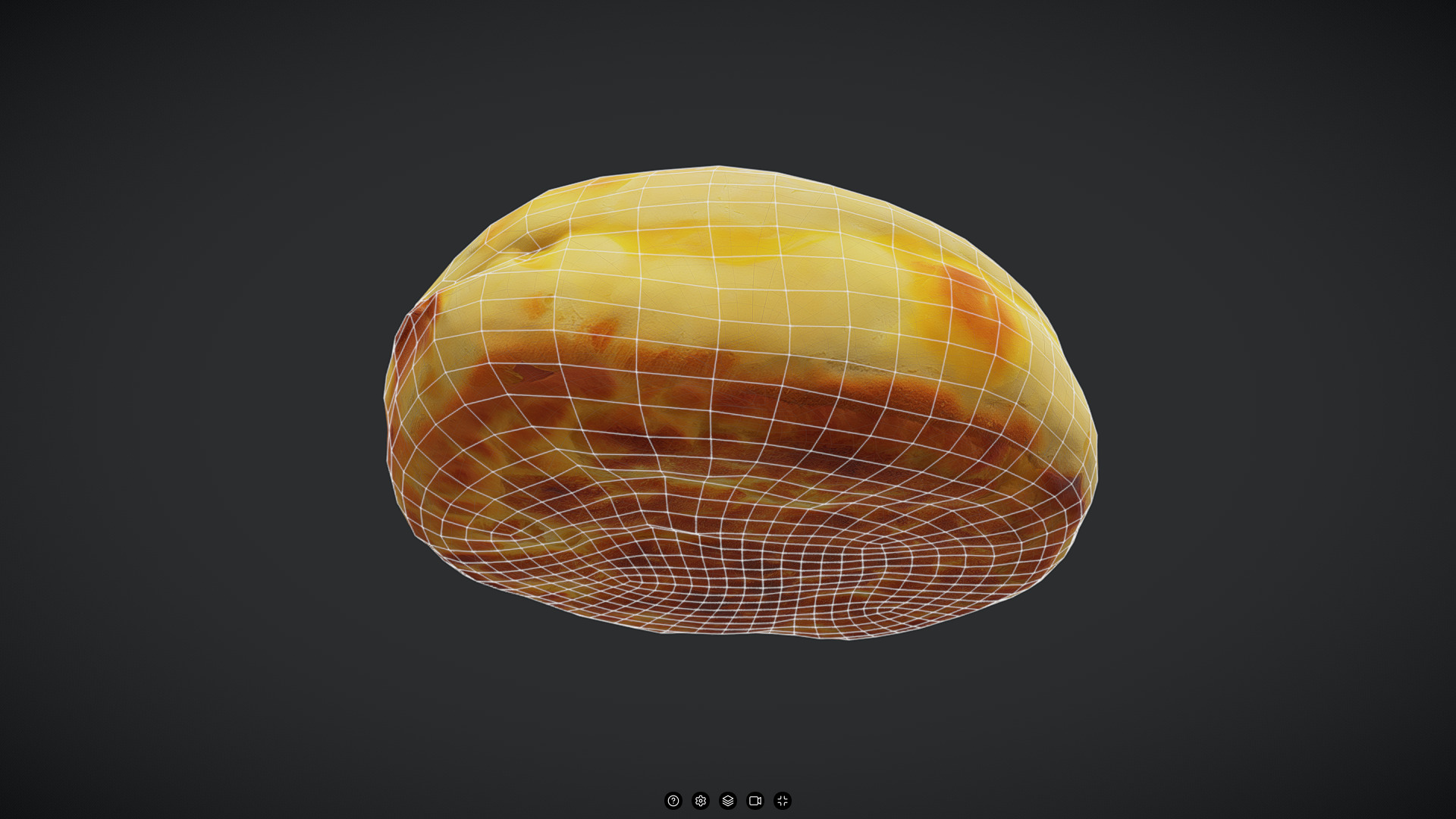 Cheese Flatbread Low-poly 3D model_4