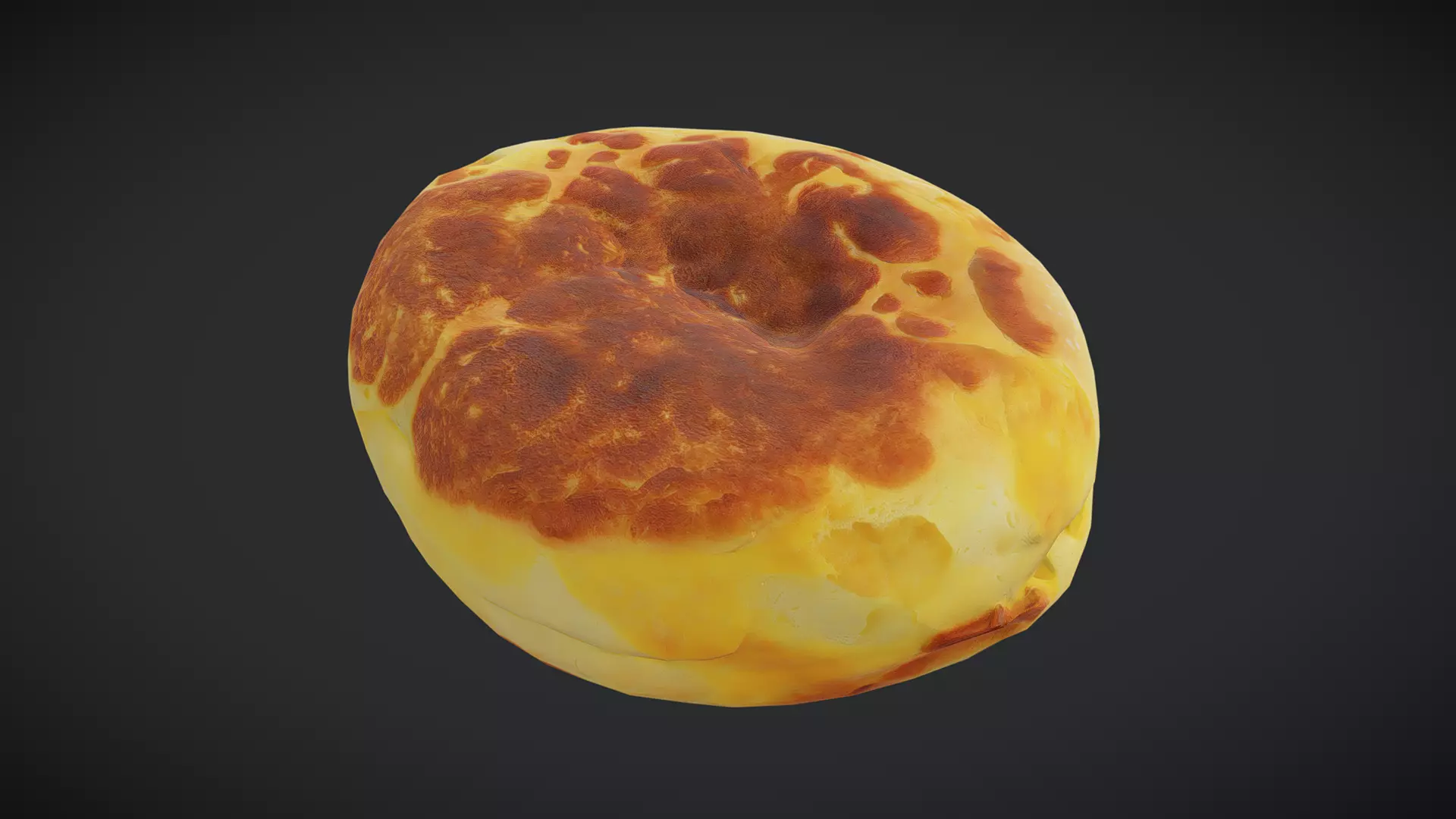 Cheese Flatbread Low-poly 3D model_0