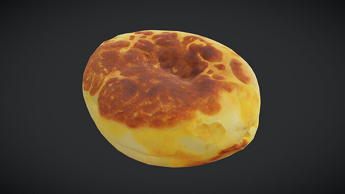 Cheese Flatbread Low-poly 3D model