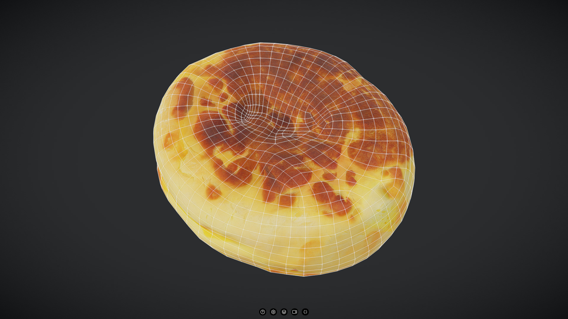 Cheese Flatbread Low-poly 3D model_6