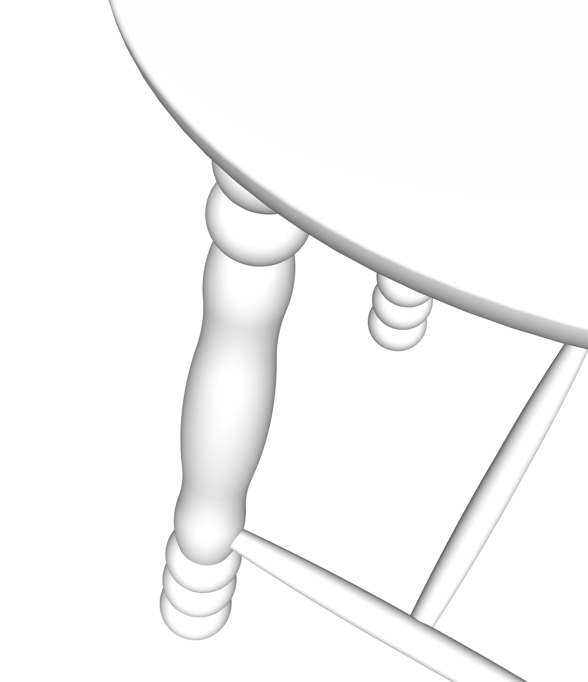 Pierre Turned Wood Stool 3D model_6