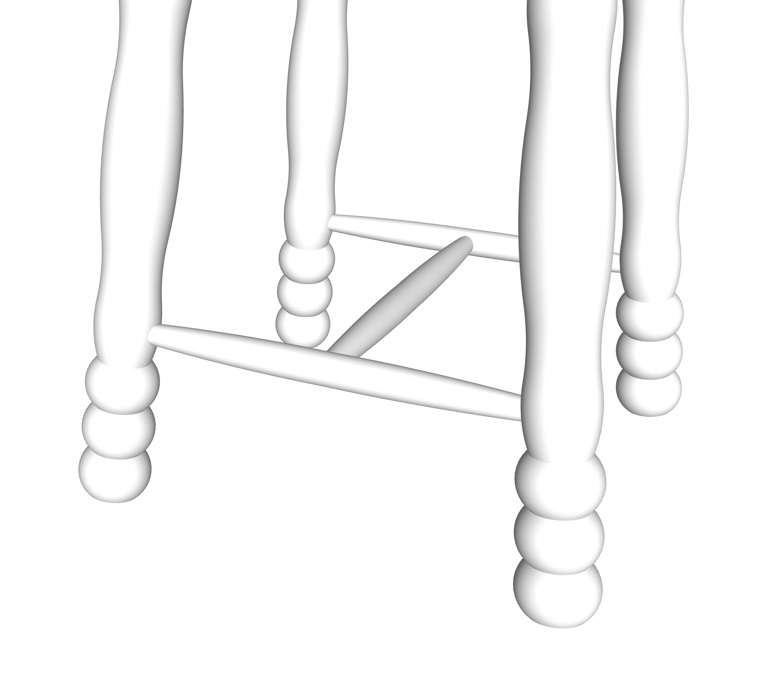 Pierre Turned Wood Stool 3D model_5