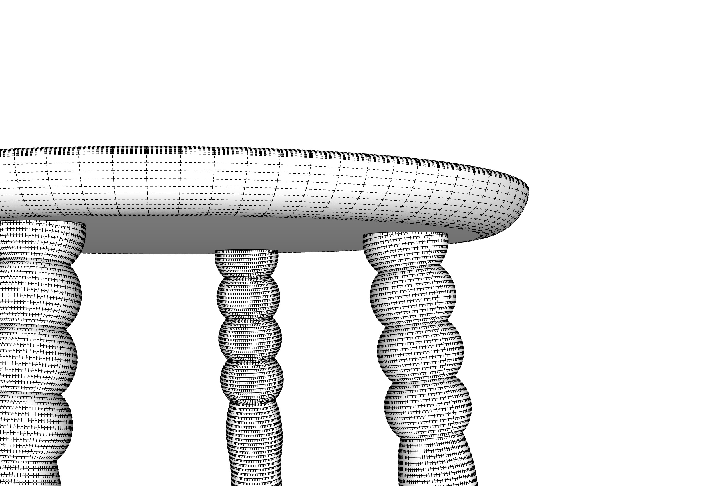 Pierre Turned Wood Stool 3D model_12