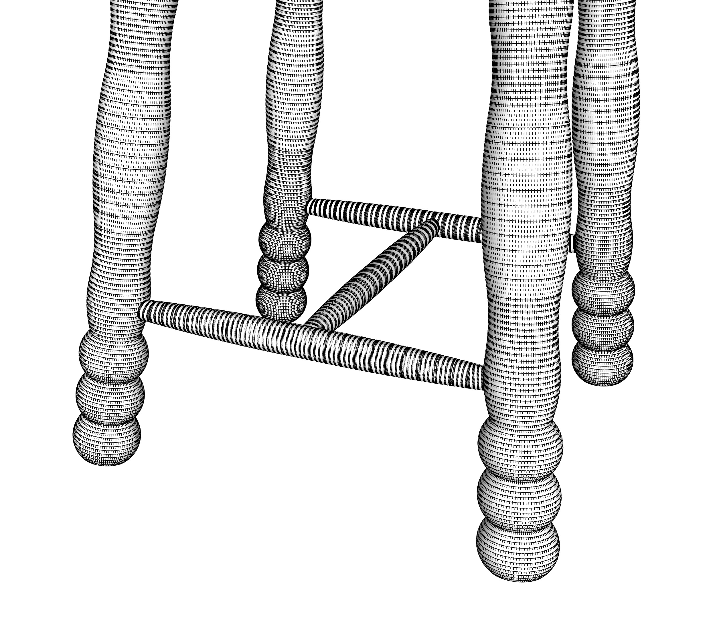 Pierre Turned Wood Stool 3D model_10