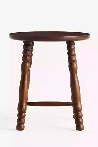 Pierre Turned Wood Stool