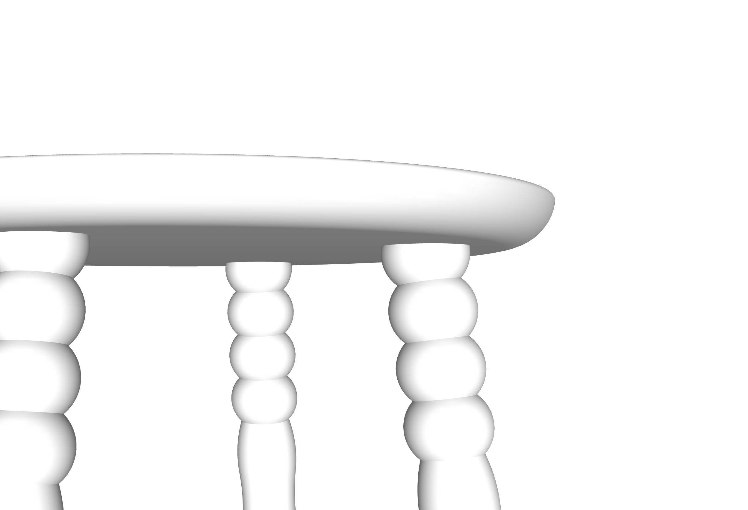 Pierre Turned Wood Stool 3D model_7