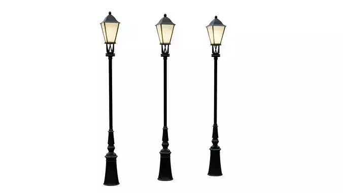 Lamppost Model Three Pack- Three Super Realistic Lamppost Models